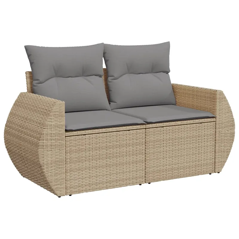vidaXL Sofá de jardín con cojines de 2 plazas ratán sintético beige - Sofás sillones puffs