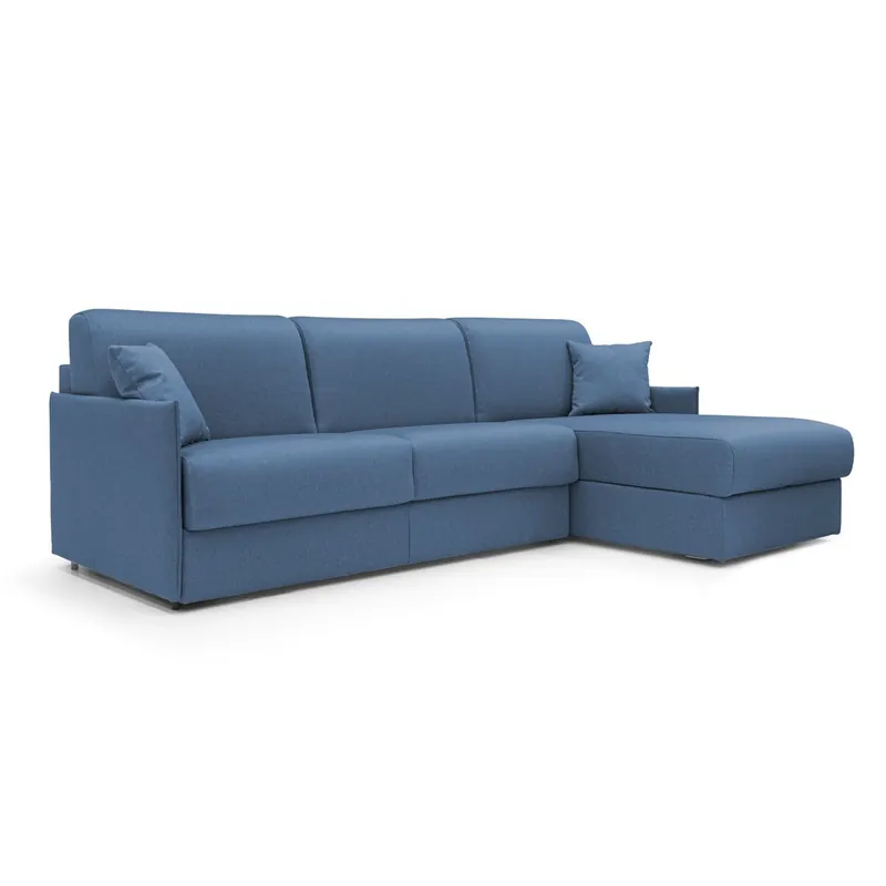 Evans Sofá esquinero convertible en tela impermeable 232 cm Derecho (mat. 120x197) Amarillo - Sofás sillones puffs