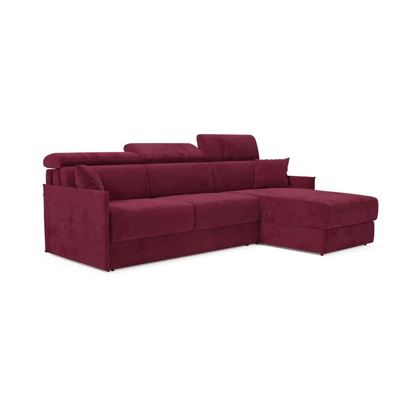 Miryam sofá cama esquinero con reposacabezas reclinables en tejido antimanchas T31 272 cm Derecho amarillo - Sofás sillones puffs