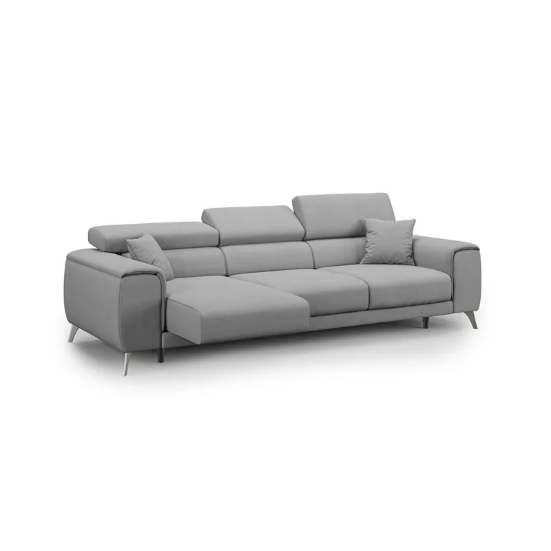 Fusion Sofá con asientos deslizantes en tela suave antimanchas 260 cm Amarillo - Sofás sillones puffs