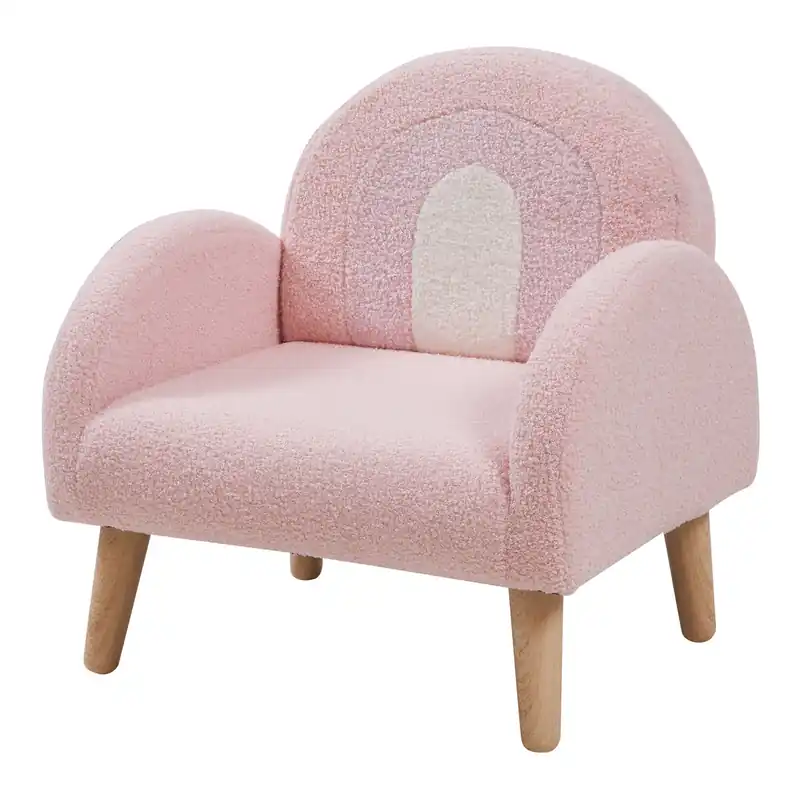 Sofá infantil Sorreindi 50x50x45 cm tejido de felpa - Rosa [en.casa]