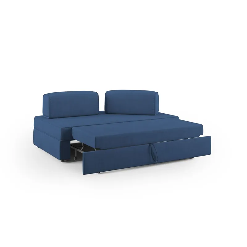 Liberty Sofá con puff extraíble y respaldo desmontable en tela impermeable 160 cm Amarillo con puff - Sofás sillones puffs