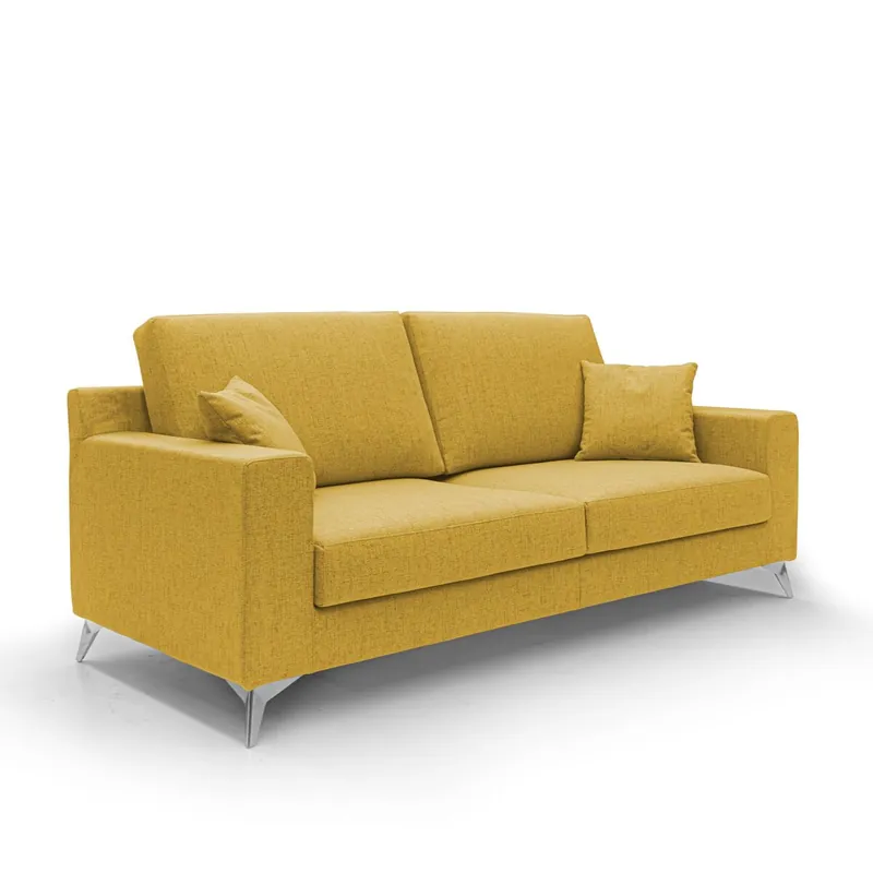 Michael Canapé de tela impermeable y antimanchas 146 cm Amarillo - Sofás sillones puffs