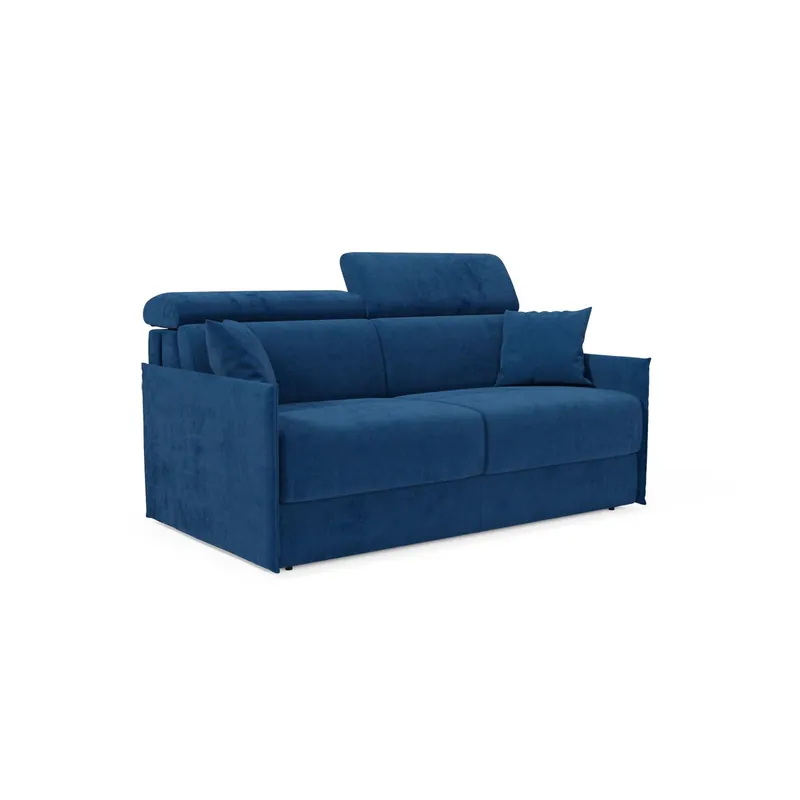Miryam Sofá cama con reposacabezas reclinables en suave tejido antimanchas T31 169 cm amarillo - Sofás sillones puffs