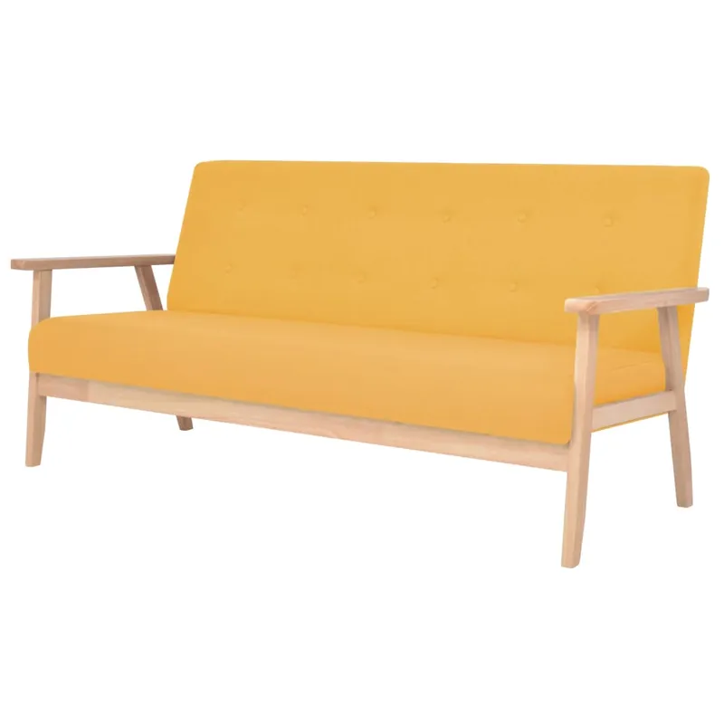 vidaXL Sofá de 3 plazas de tela gris claro - Sofás sillones puffs