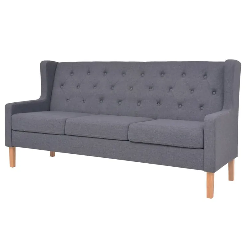 vidaXL Sofá de 3 plazas de tela color blanco crema - Sofás sillones puffs