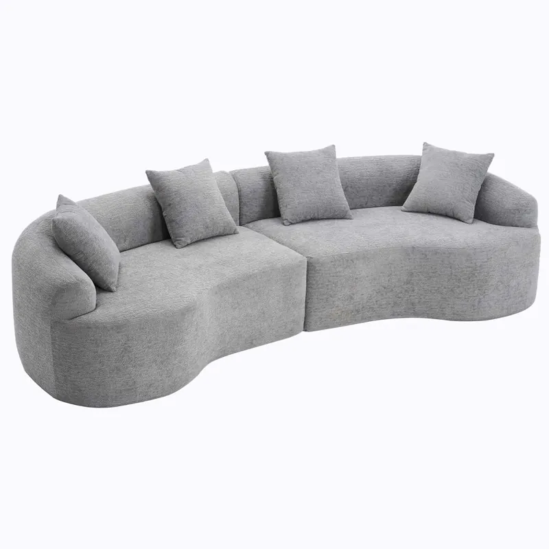 Sofá modular 4 plazas - Moderno, cómodo y compacto, sin montaje - Gris