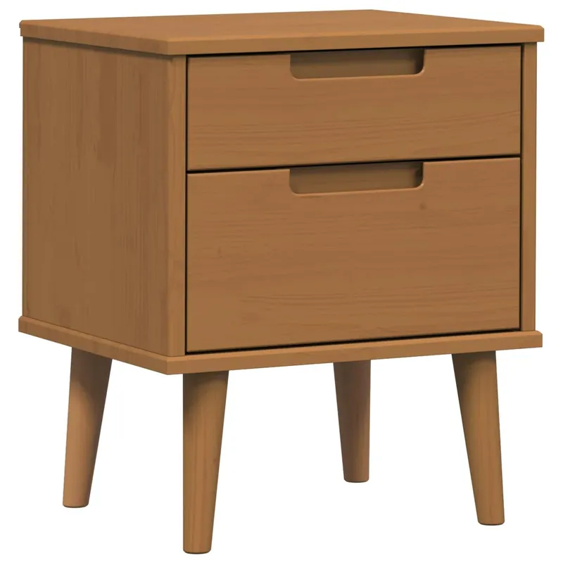 Soluna Home - Mesitas De Noche Madera de pino Madera Clara 40 x 35 x 48 cm