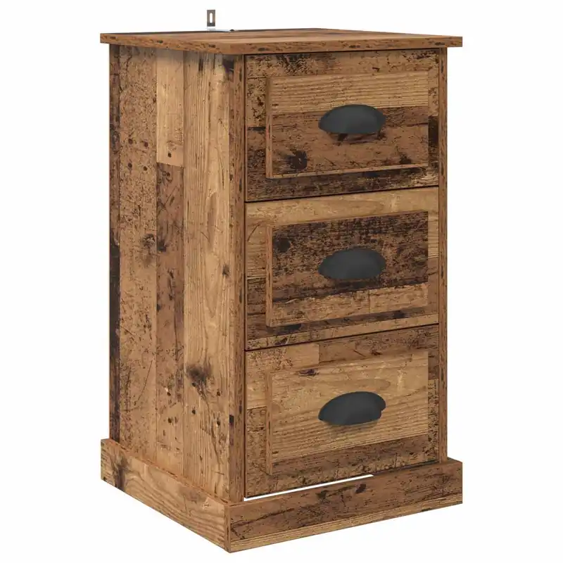 Soluna Home - Mesitas De Noche Madera Negro/Roble 39 x 39 x 67,5 cm