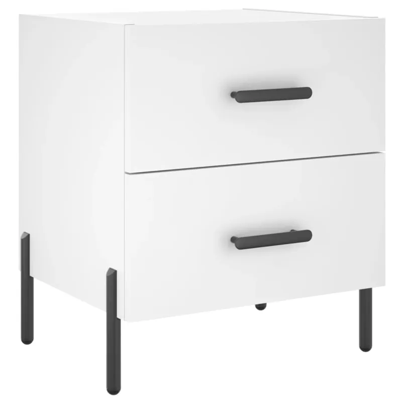 Soluna Home - Mesitas De Noche Madera Blanco/Madera 40 x 35 x 47,5 cm