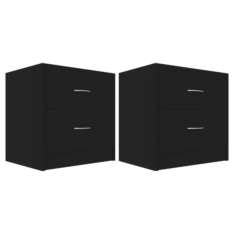 Soluna Home - Mesitas De Noche Madera Negro/Roble 2 peças 40 x 30 x 40 cm