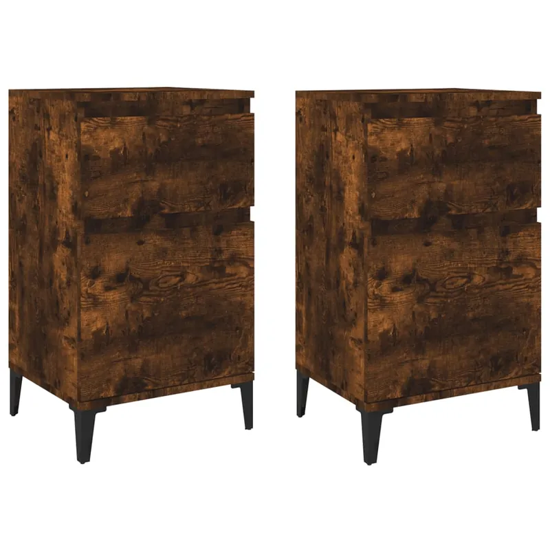 Soluna Home - Mesitas De Noche Madera Wengué 2 peças 40 x 35 x 70 cm