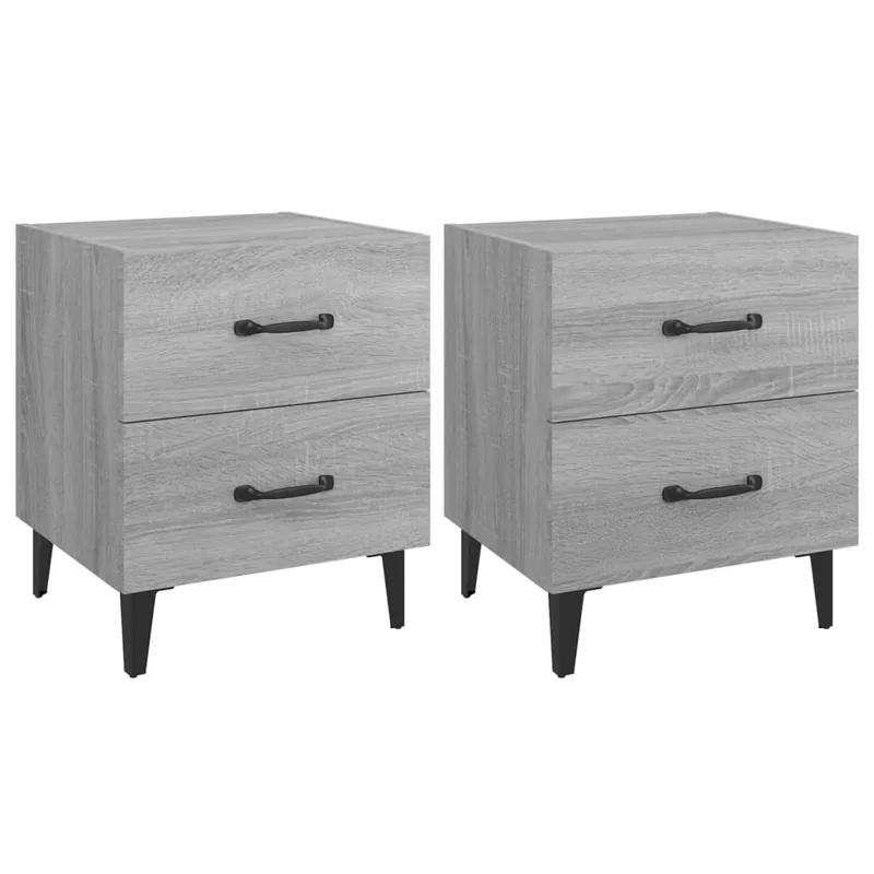 Soluna Home - Mesitas De Noche Madera Wengué 2 peças 40 x 35 x 47,5 cm