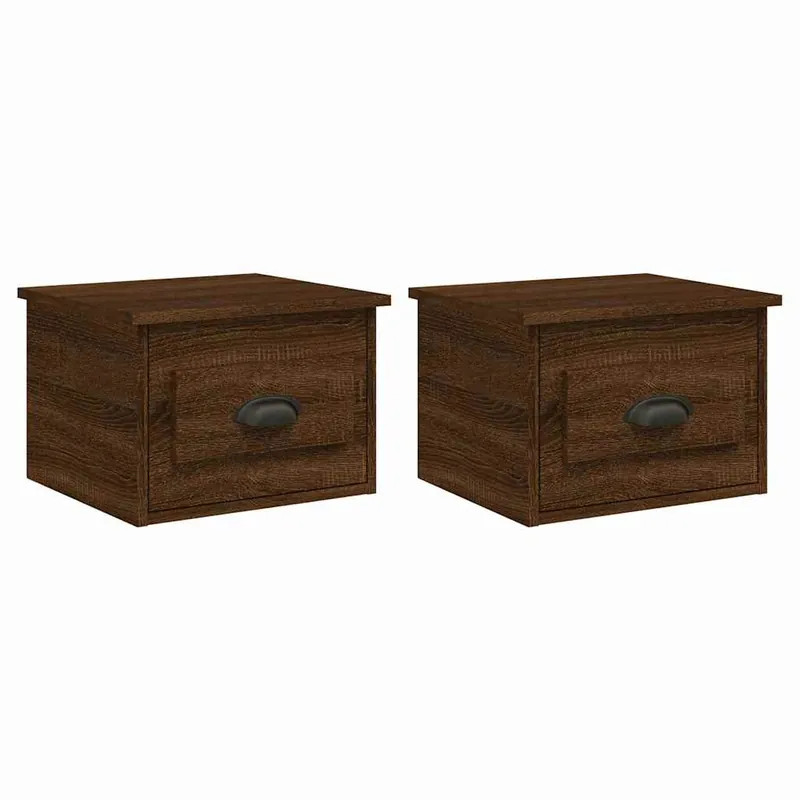 Soluna Home - Mesitas De Noche Madera maciza Gris 2 peças 41,5 x 36 x 28 cm