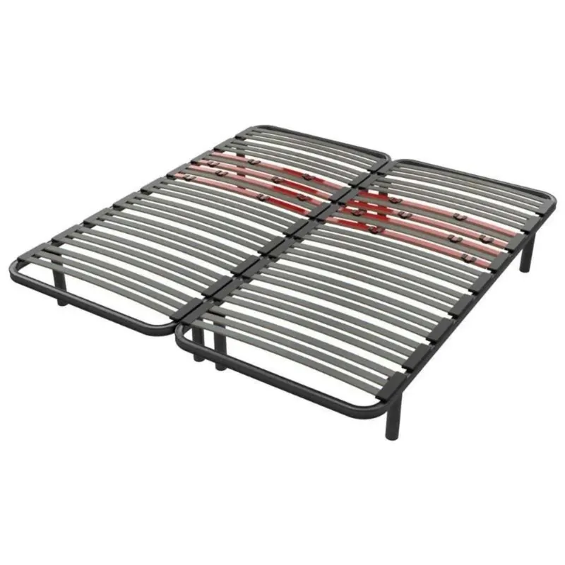 Somier multiláminas con Reguladores Lumbares, Firmeza Adaptable, Tubo 40x30 mm y Laminas de Haya Natural Con o Sin Patas, en Varias Medidas - Descanso