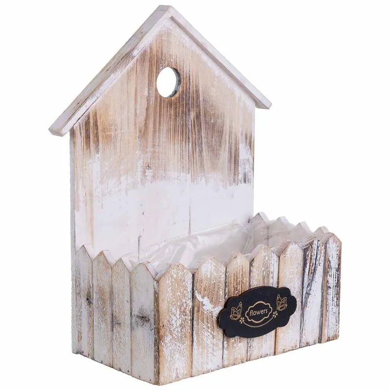 Soporte macetero de Madera cuadrado 26x13x33/11h cm - Decoración