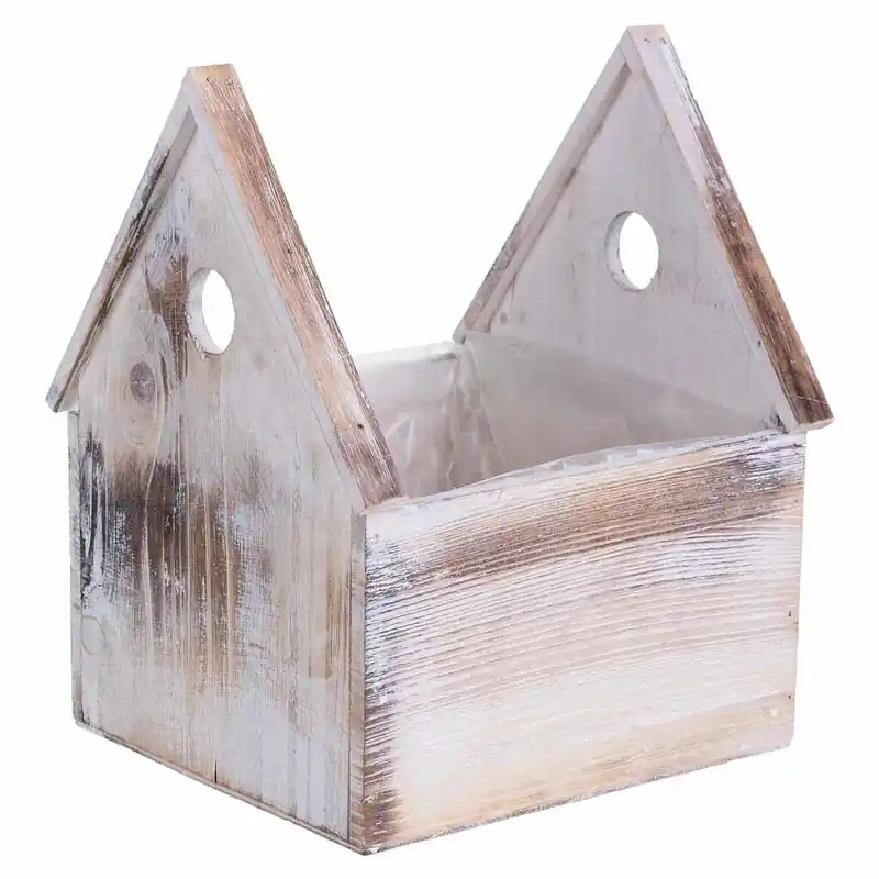 Soporte macetero de Madera cuadrado 20x18x26/12h cm - Decoración