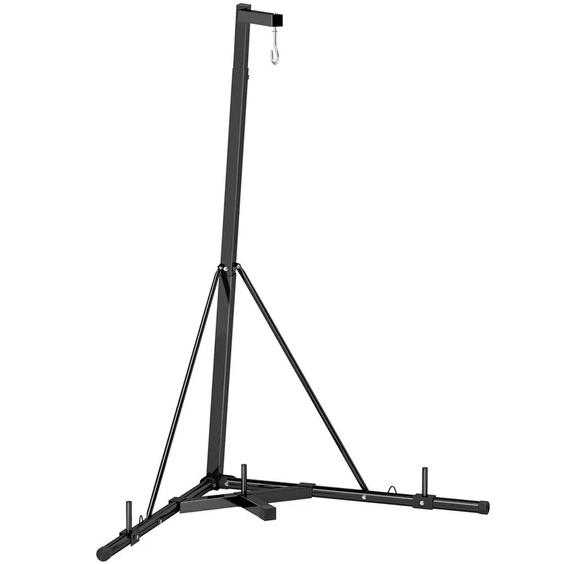 SPORTNOW Soporte de Saco de Boxeo Plegable de Pie Soporte para Bolsas de Boxeo con Altura Ajustable para Bolas de Velocidad Entrenamiento en Gimnasio Hogar Carga 60 kg 170x90x182-225 cm Negro