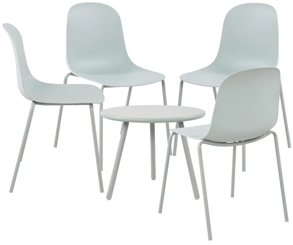 Suite de 4 plazas Mindin Plástico Turquesa 166X166X85 cm - Jardín