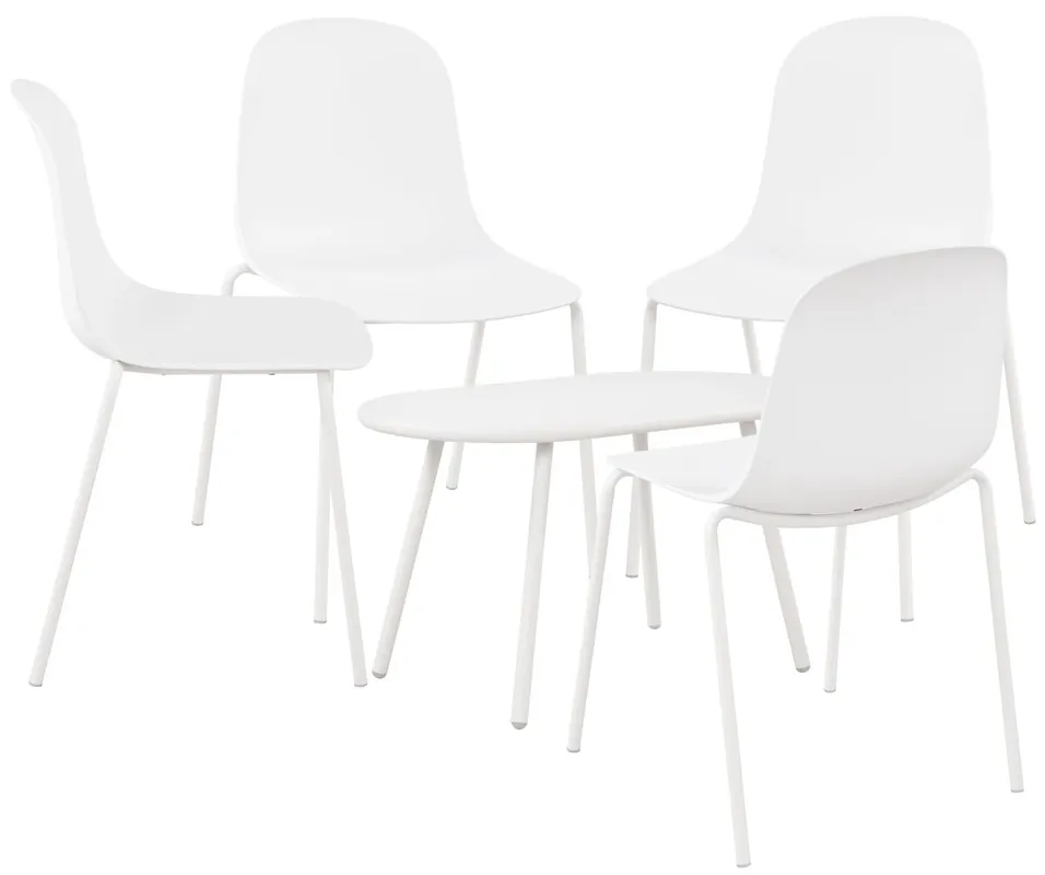 Suite de 4 plazas Veldin Plástico Blanco 147X186X85 cm - Jardín