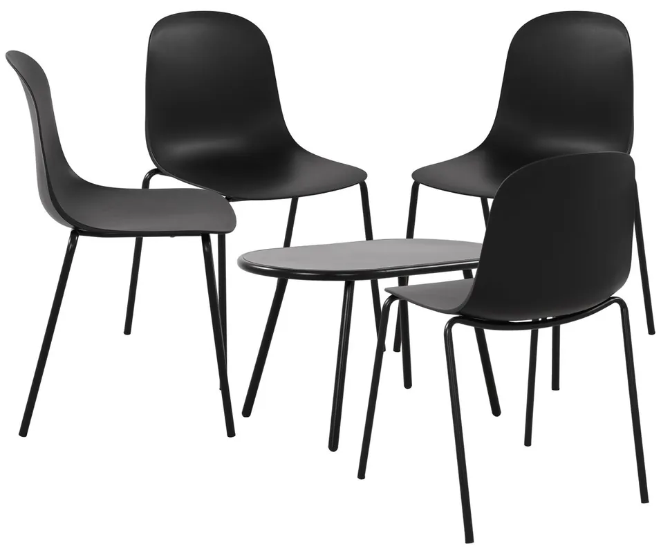 Suite de 4 plazas Veldin Plástico Negro 147X186X85 cm - Jardín