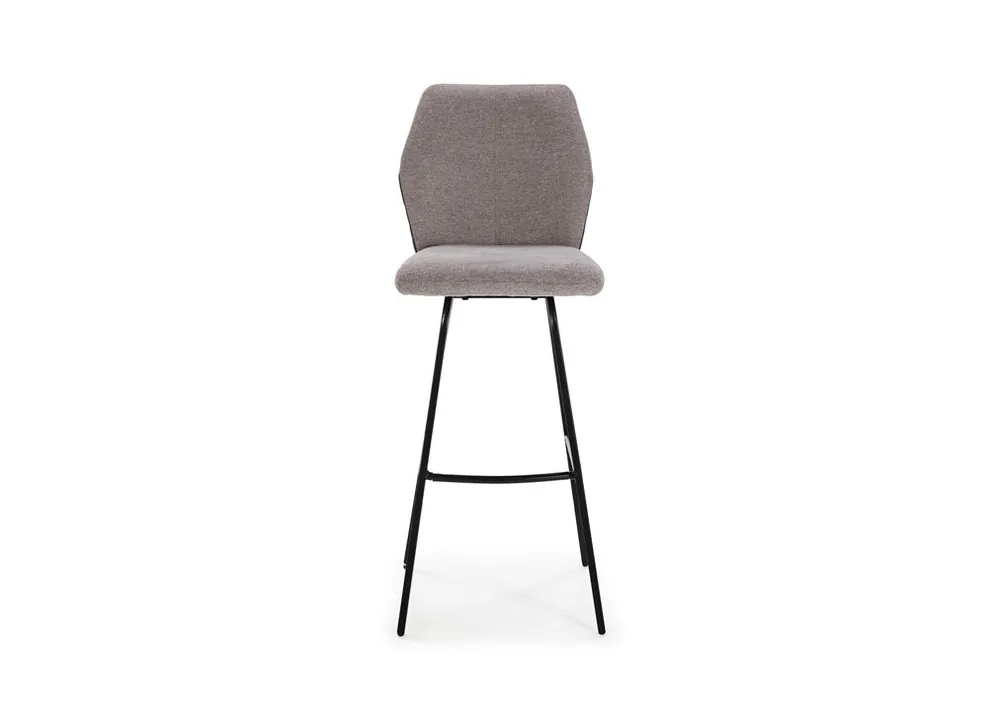 Taburete PAUL alto fijo tapizado tela gris claro - Muebles