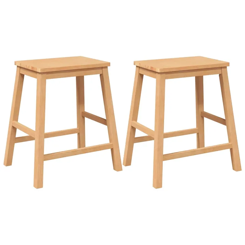vidaXL Sillas de bar 2 uds madera maciza caucho - Muebles