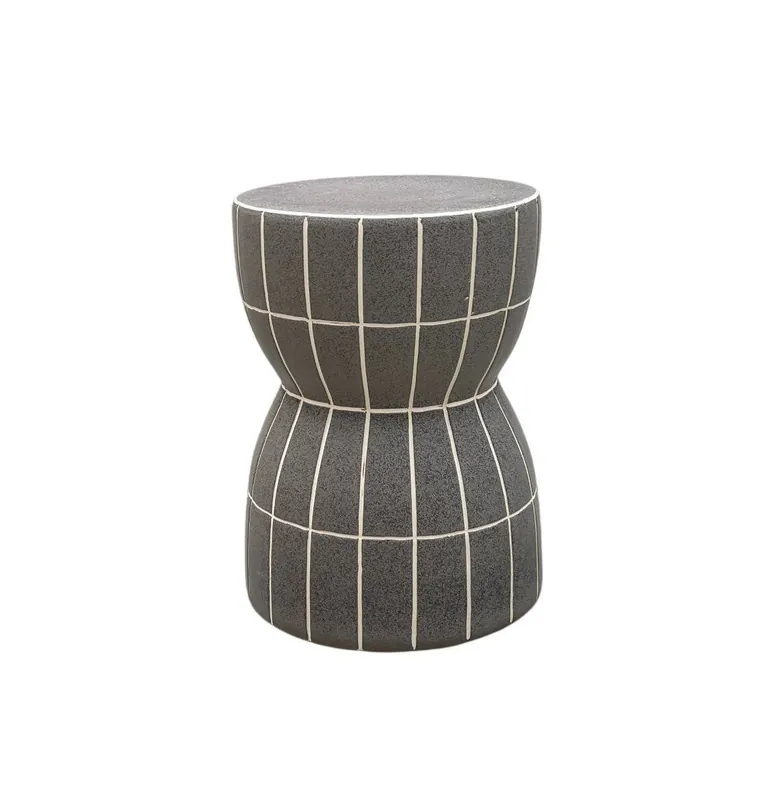 Taburete / auxiliar cerámica color blanco roto - Muebles