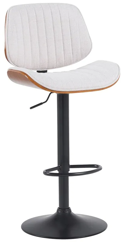 Taburete de tela Clawson Nogal/crema 50X50X94 cm - Muebles
