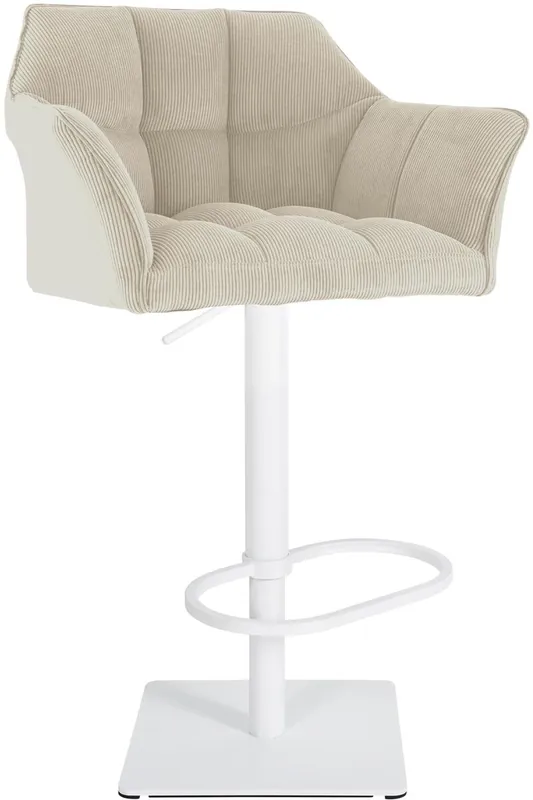 Taburete de bar Damaso Cord pana Crema 45X64X88 cm - Muebles