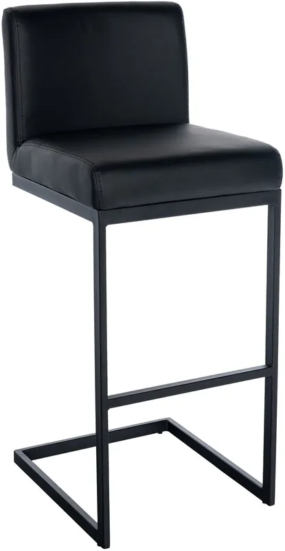Taburete de bar Hopewell imitación cuero Simil cuero Negro 53X43X104 cm - Muebles