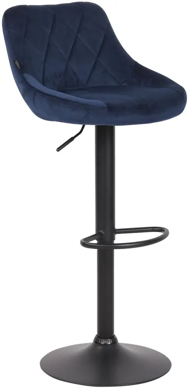 Taburete de bar Lazio en terciopelo Tela Azul 49X46X83 cm - Muebles