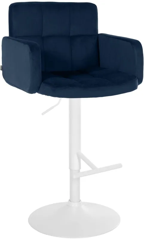 Taburete de bar Los Angeles en terciopelo Azul 56X60X93 cm - Muebles
