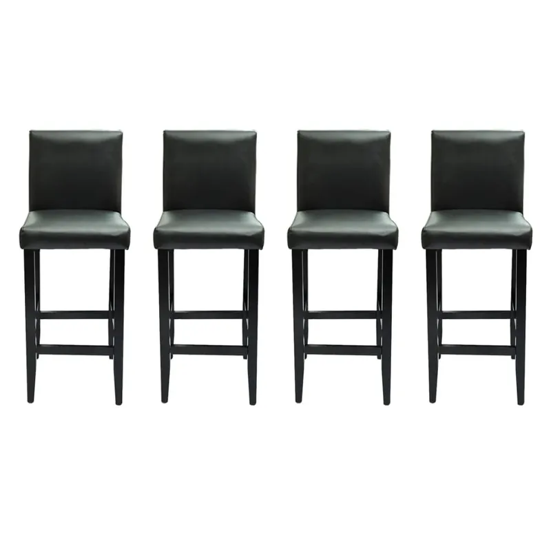 vidaXL Taburetes de cocina 4 unidades cuero sintético marrón oscuro - Muebles