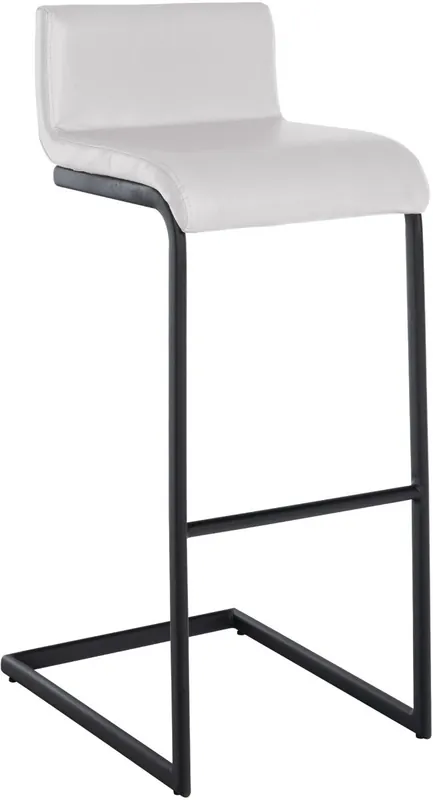 Taburete de bar Newport Simil cuero Blanco 50X40X96 cm - Muebles