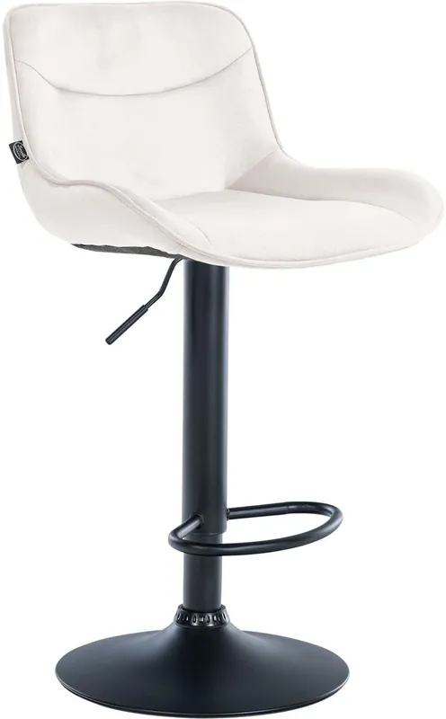 Taburete de bar Vonore en terciopelo Crema 51X49X85 cm - Muebles
