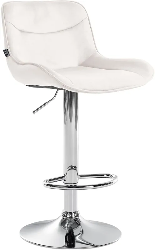 Taburete de bar Vonore en terciopelo Crema 51X49X85 cm - Muebles
