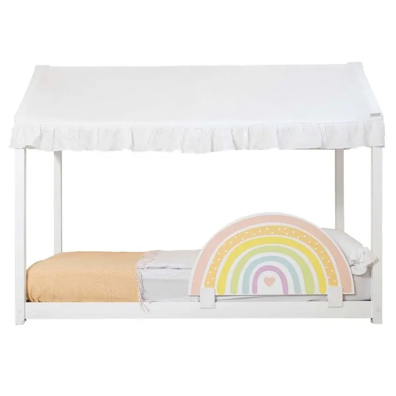 Techo para cama Montessori algodón blanco 40x200,5x100cm - Descanso