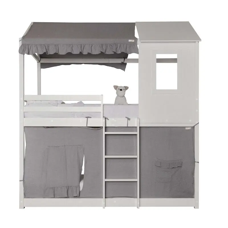 Techo para litera Montessori algodón gris 90x196cm - Descanso