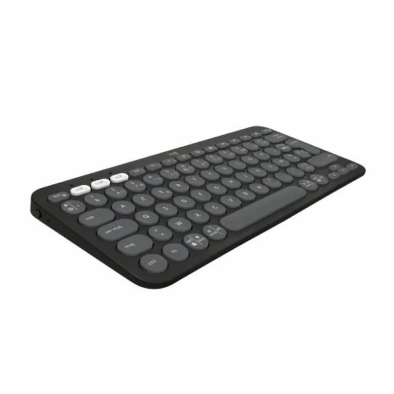 Teclado Bluetooth con Soporte para Tablet Logitech K380 Francés Gris Grafito Gris oscuro AZERTY - Electrónica