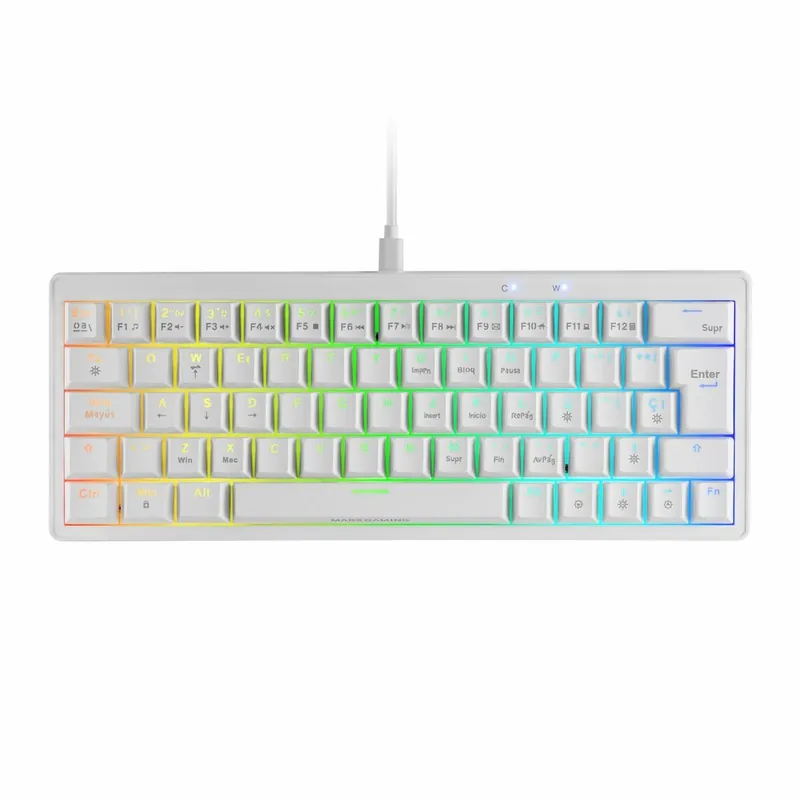 Teclado Gaming Mars Gaming MKMINIPROWYES Blanco Qwerty US - Electrónica