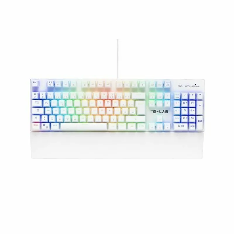 Teclado mecánico The G-Lab KEYZ RUBIDIUM Blanco Azerty Francés