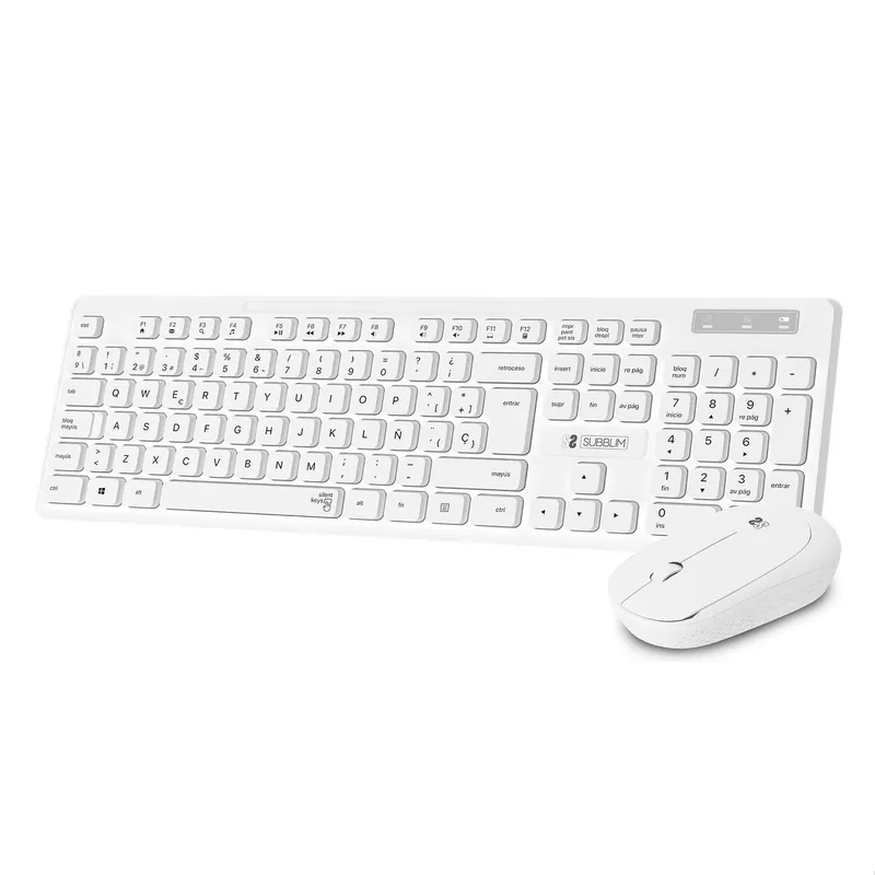 Teclado y Ratón Inalámbrico Subblim BUSINESS SLIM Blanco - Electrónica