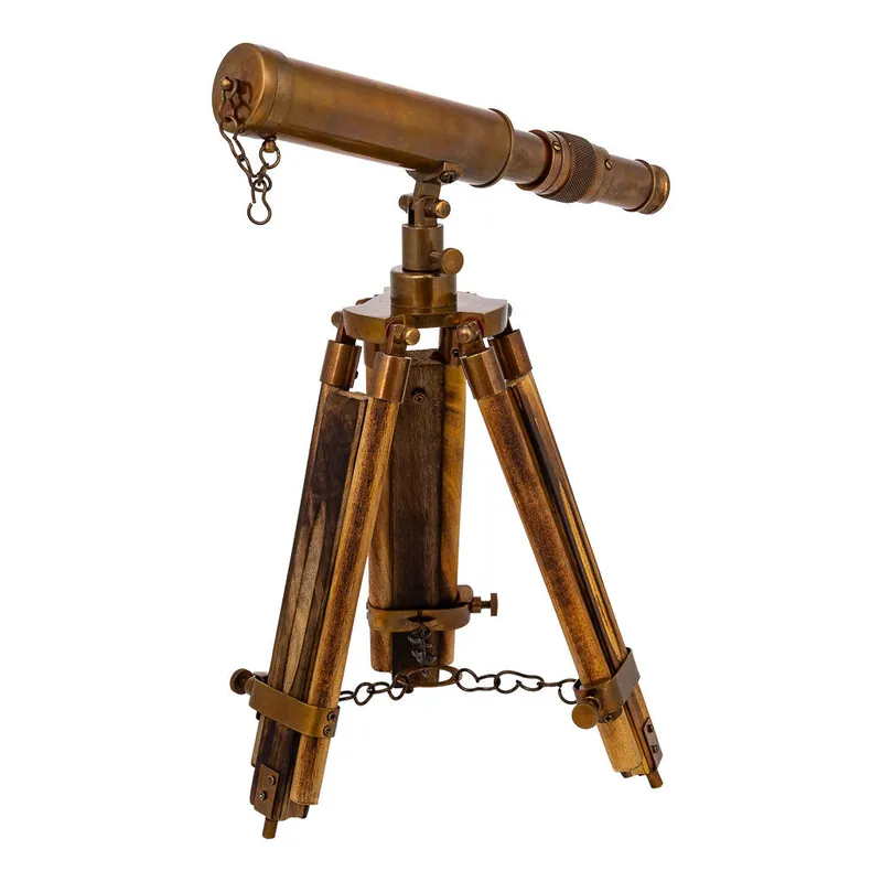 Telescopio con tripode de madera y metal 4x2x25 - Decoración