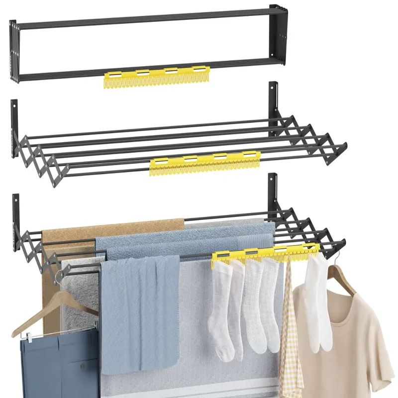 Tendedero Plegable Pared Wall V80 Newlux Blanco (80 x 60 x 19 cm) con capacidad para 9 m / 12 kg - Electrodomésticos