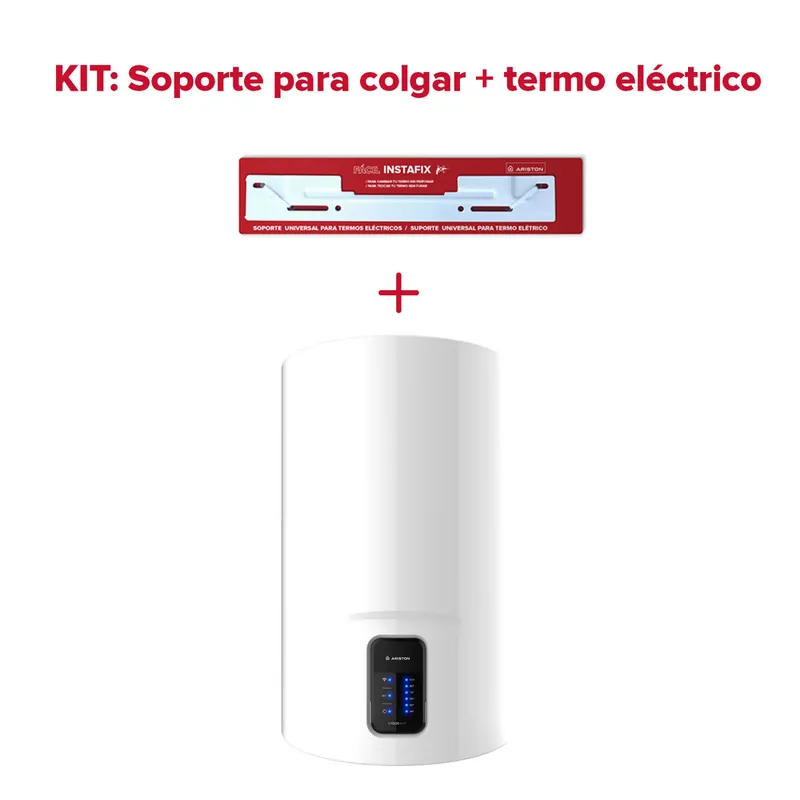 Termo eléctrico, Ariston, Lydos Wifi 80 litros + Soporte de pared Instafix, Clase Energetica B - Electrodomésticos