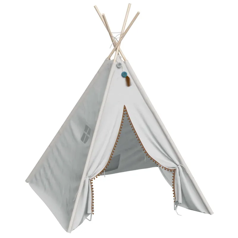Tipi Infantil Blanco Wapi 120 cm - Enrollable y portátil, en Poliéster y Algodón Tienda Campaña Infantil