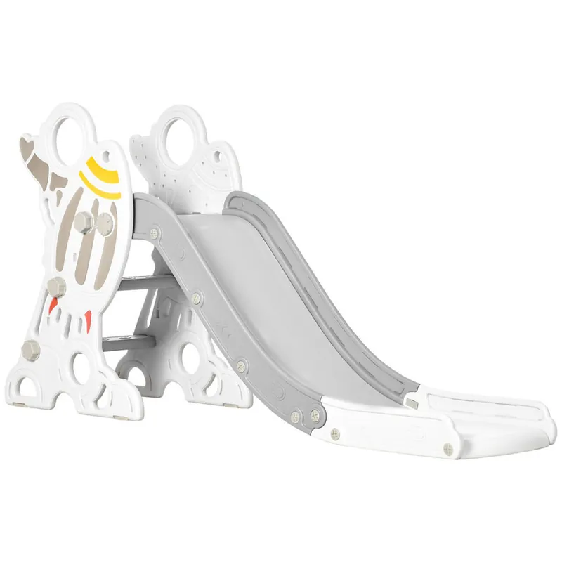 AIYAPLAY Tobogán Infantil de 18-36 Meses Tobogán para Niños 157 cm con 3 Escaleras Antideslizantes Carga 30 kg para Interior Hogar Gris y Blanco