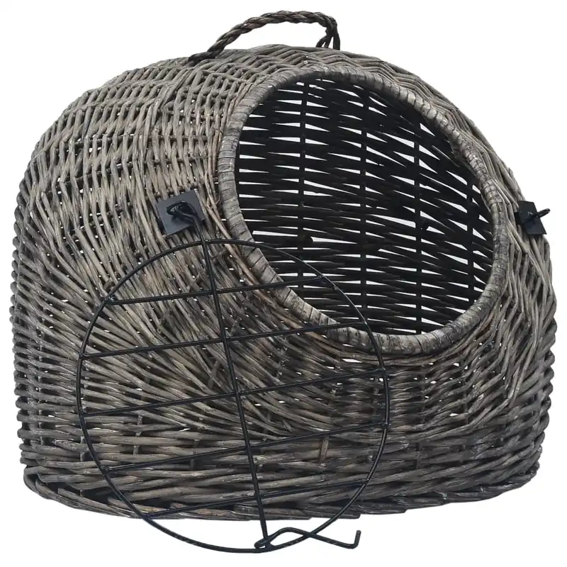 vidaXL Transportín para gatos sauce natural gris 60x45x45 cm - Jardín