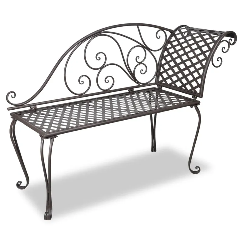 vidaXL Banco tumbona de jardín de acero blanco envejecido 128 cm